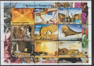 Guinea - 1998 souvenir sheet of 9 - Dali #1482-90 cv $22.00