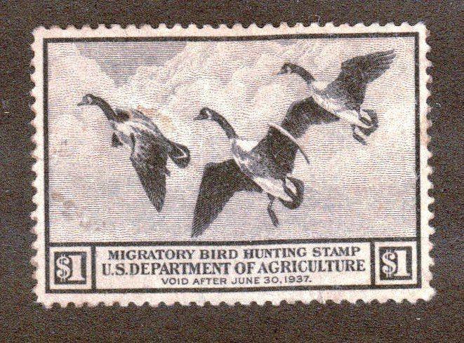 RW3 -  Federal Duck Stamp. Single. MNG. Nice Center.  #02 RW3