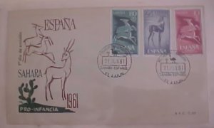 SPAIN  SAHARA FDC  1961 DEER  CACHET UNADDRESSED