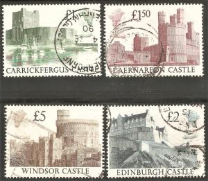 GREAT BRITAIN Sc# 1230 - 1233 USED FVF Set-4 Castles Windsor Edinburgh