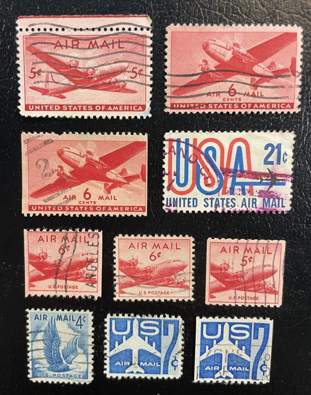 US Airmail LOT Used: #C19,C23,C25,C25a,C26,C32,C34,C35,C37,C39,C41,C48,C51 +More