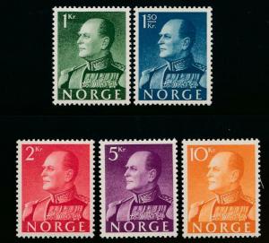 NORWAY 370-374 MINT NH KING OLAV