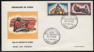 Chad 1964 Workers Complete Set of 2 First Day Covers FDC's SC 96-99