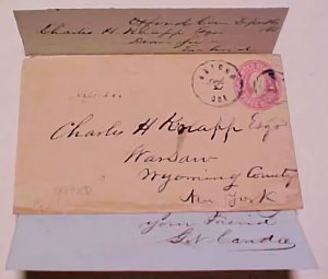 US COVER WITH LETTER  OXFORD CONNECTICUT 1866