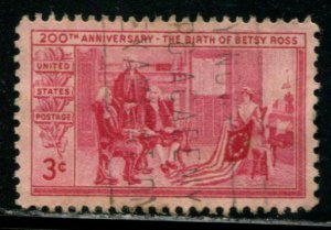 1004 US 3c Betsy Ross, used