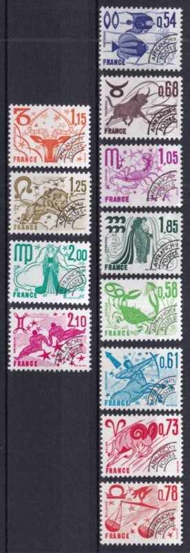 France 1977 / 1978, Precanceled Zodiac Signs, YVERT # 146/157 , VF-XF MNH**