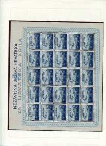 CROATIA GERMAN PUPPET STATE B7-B10 AVIATION FUND SHEETS NO LABELS PERFECT MNH