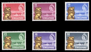 Singapore #43-48 Cat$13.60, 1959 New Constitution, set of six, never hinged