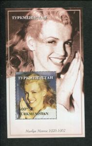 Turkmenistan Commemorative Souvenir Stamp Sheet - Marilyn Monroe Anniversary 
