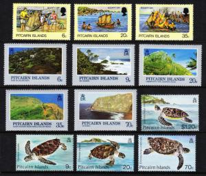 PITCAIRN ISLANDS — SCOTT 52//269 — 1965-86 — 12 SETS — MNH — 4 SCANS —SCV $90.40