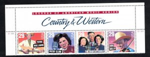 2771-74 Country & Western Singers HEADER STRIP & P#  MNH