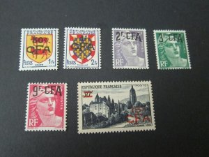 French Reunion 1951 Sc 288-91,295-6 MNH