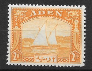 ADEN SG10 1937 2r YELLOW MTD MINT