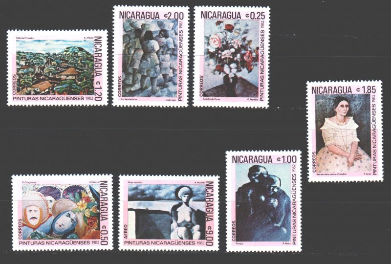 Nicaragua. 1982. 2292-98. Paintings painting. MNH. 