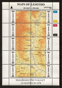 Lesotho 1996 - Maps - Set of 3 Sheets of 10 Stamps - Scott #1055-7 - MNH