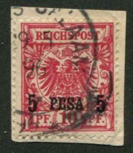 German East Africa SC# 3  o/p 5 PESA 5 on Germany 10pf Used on Piecec