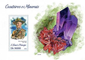 St Thomas - Scouts & Minerals - Stamp Souvenir - ST13308b