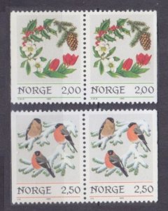 1985 Norway 938DI,Dr-939DI,DrPaar Birds and flora / Christmas  6,00 €
