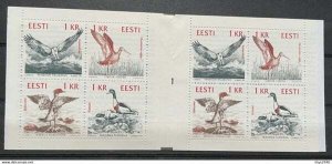 (519L) ESTONIA 1992 : Sc# 234a BIRDS OF THE BALTIC SHORES - MNH VF COMPL BOOKLET