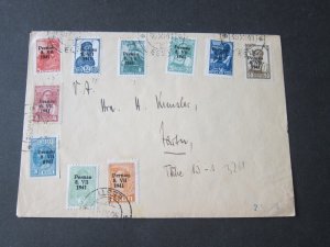 Estonia Pernau 1941 Germany Occ. Set to Latvia Franked Cover