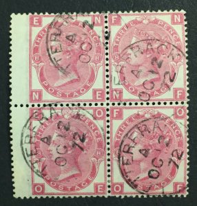 MOMEN: GREAT BRITAIN SG #103 1867 BLOCK USED LOT #61291