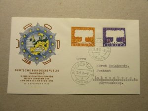 SAAR  Scott  286-7  FDC  (Michel  Saarland 402-3)