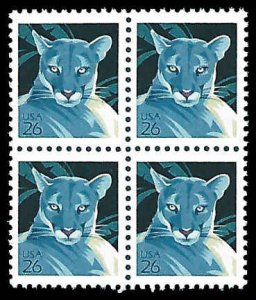 PCBstamps   US #4137 Block $1.04(4x26c)Wildlife-Florida Panther, MNH, (17)