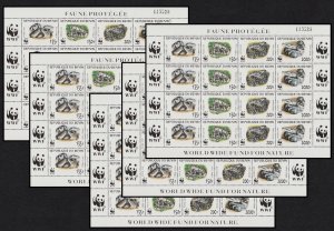 Benin WWF Pythons 5 Sheetlets A 1999 MNH SC#1086 a-d SG#1812-1815 MI#1159-1162