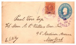 1919 COSTA RICA SAN JOSE POSTAL STATIONARY + STAMP UP-RATED  ( Postal History...