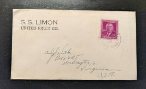 1951 SS Limon United Fruit Company Cover to Arlington Virginia