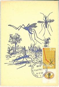 MAXIMUM CARD : intects medicine MALARIA - ISRAEL 1963 #1