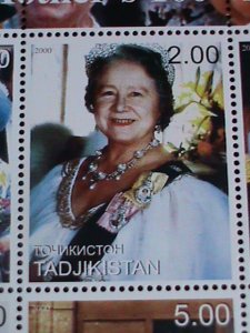 Tajikistan Stamp:2000- Queen Mother's 100th Birthday  MNH Stamp sheet-