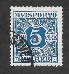 DENMARK #P12 VF Used Newspaper Stamp 2018 CV $12.50