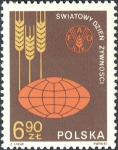 Poland 1981 MNH Stamps Scott 2487 FAO World Food Day Grains