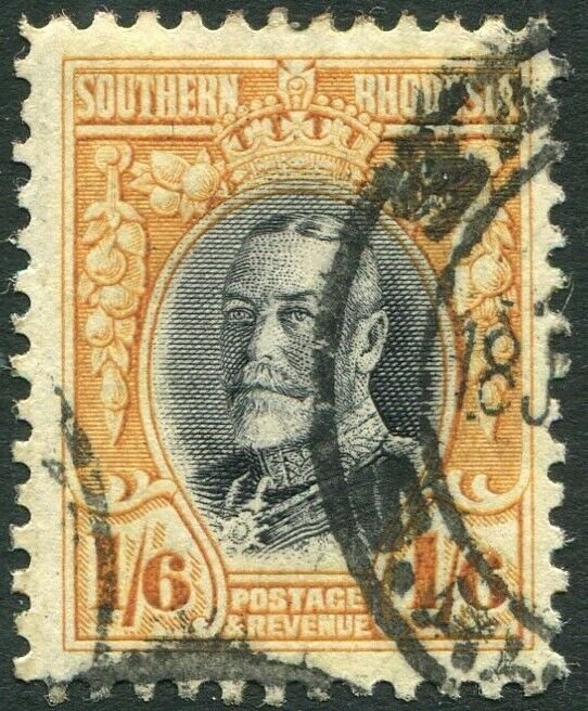 SOUTHERN RHODESIA-1931-27 1/6 Black & Orange-Yellow Perf 12 Sg 24 GOOD USED