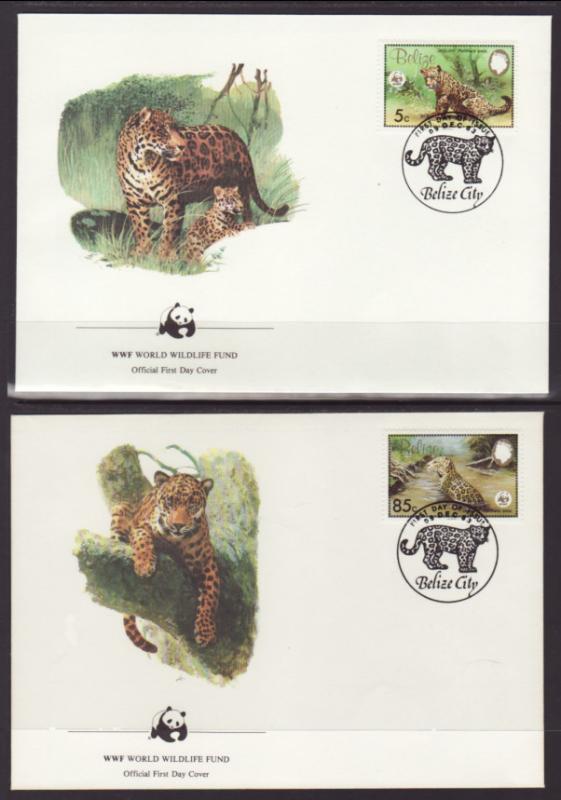 Belize 689-692 Leopard S/4 U/A FDC