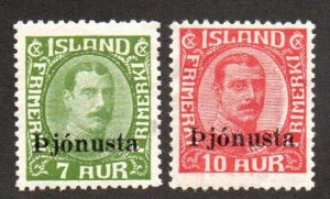 Iceland O70-O71 Set Mint hinged