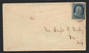 US Scott #18 LEE MA Grid Cancel on Cover CV $700 Rare