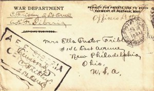 1919, AEF Siberia to New Philadelphia, OH, C-1 Ty Censor Handstamp (M4948)