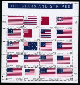 US #3403, 33c Stars and Strips,  Sheet, VF mint never hinged, Fresh Sheet