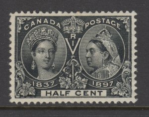 Canada Sc 50 MNH. 1897 ½c black Queen Victoria Jubilee, fresh, bright, VF.