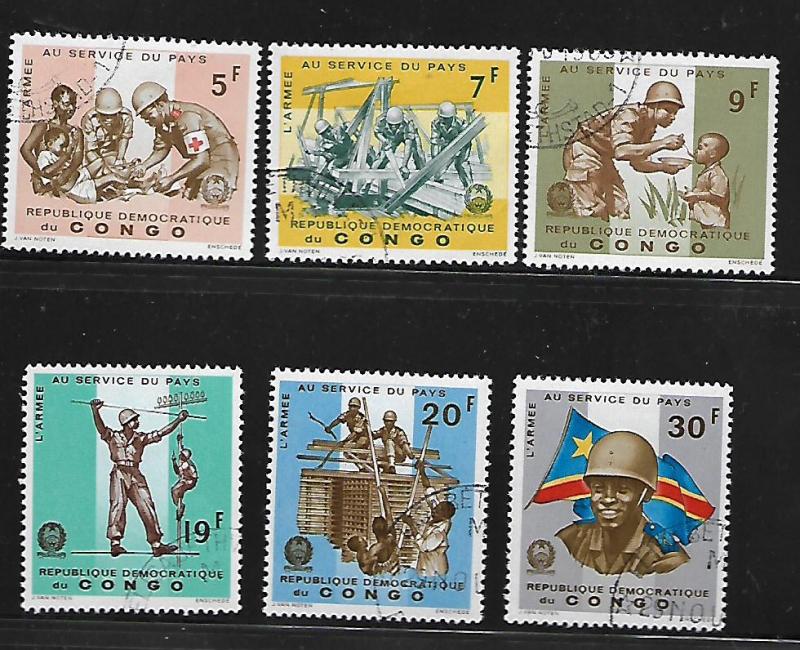 REPUBLIC OF CONGO 553-558 USED C/SET SOLDIERS