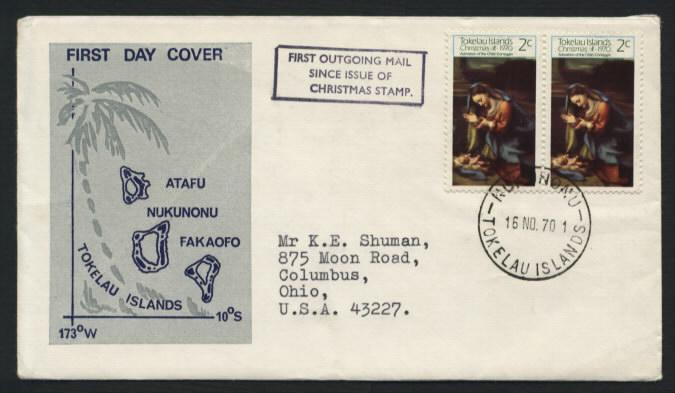 Tokelau Islands # 21 on First Outgoing Mail