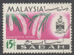 Malaya Sabah Scott 22 - SG429, 1965 Flowers 15c used