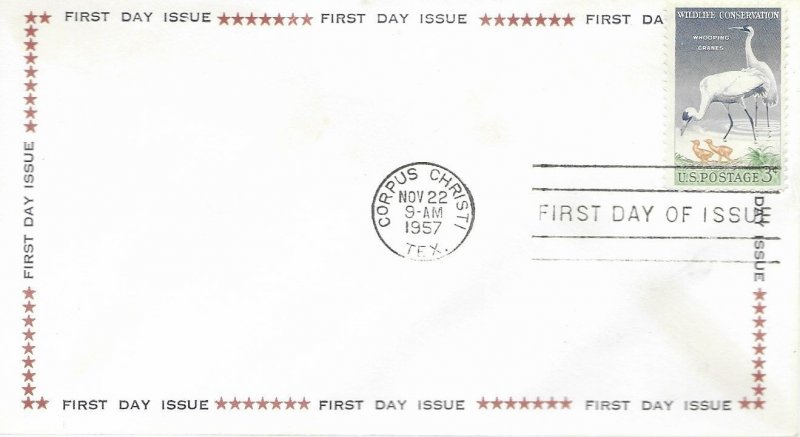 1957 FDC, #1098, Wildlife Conservation, general purpose - 3 cities
