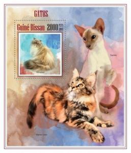 Cats Pets Fauna Domestic Animals Katzen Guinea-Bissau MNH stamp set