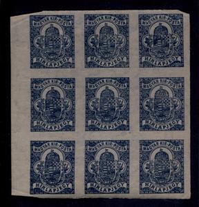 1920 HUNGARY SC#P9  BLOCK OF 9 MNH