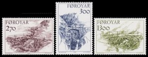 Faroe Islands Scott 149-151 (1986) Mint NH VF Complete Set, CV $6.15 C