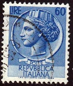 Italy #632 Italia after Syracausean Coin, used.