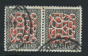 New Zealand SG 587b pair perf 13 1/2  x 14 Used red & gre...